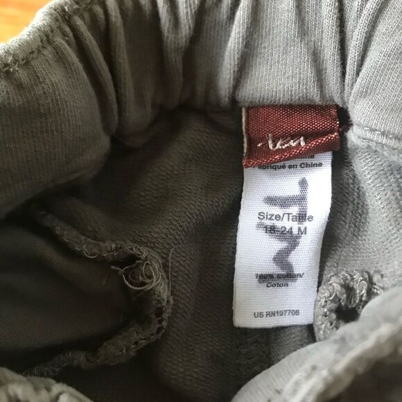 Tea Collection Grey Knit Jersey Stretch Pocket Elastic Waist Comfy Pants 18-24 - Picture 2 of 6